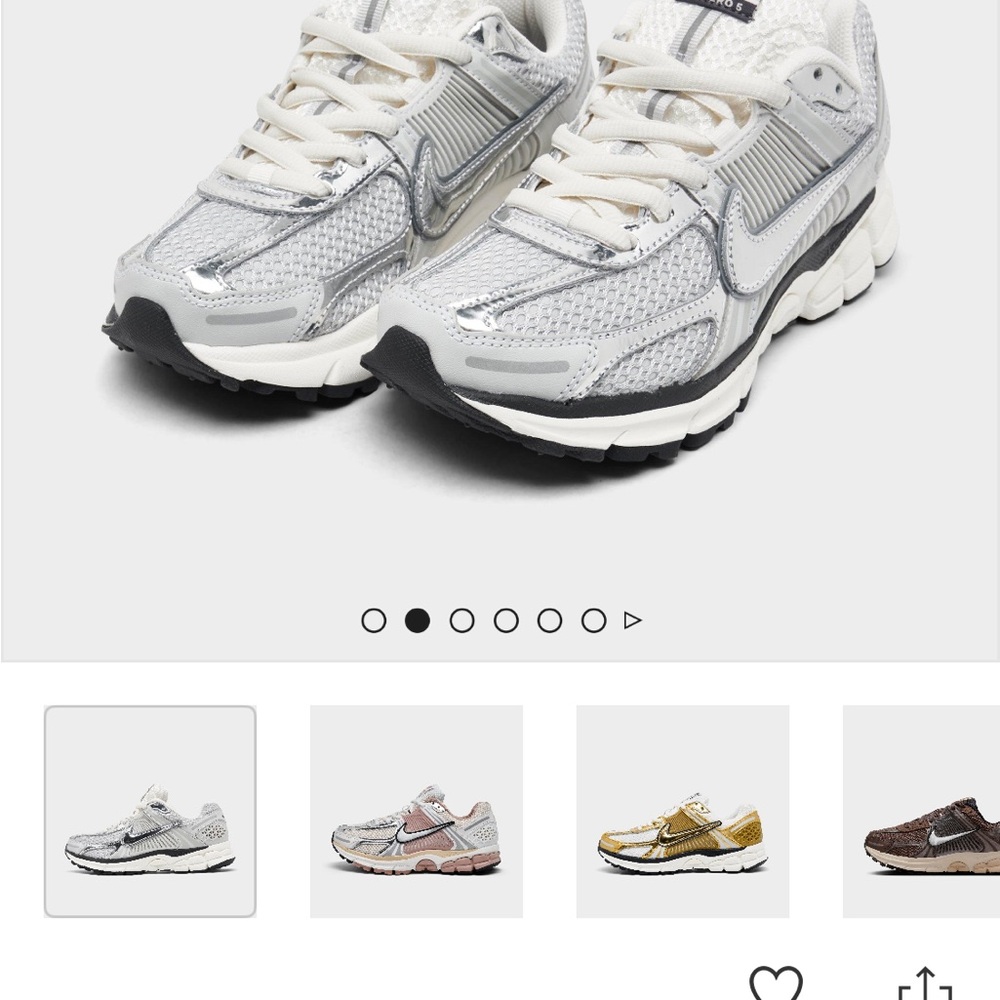 Nike Metallic Silver and White Sneakers - Picture 3 of 3